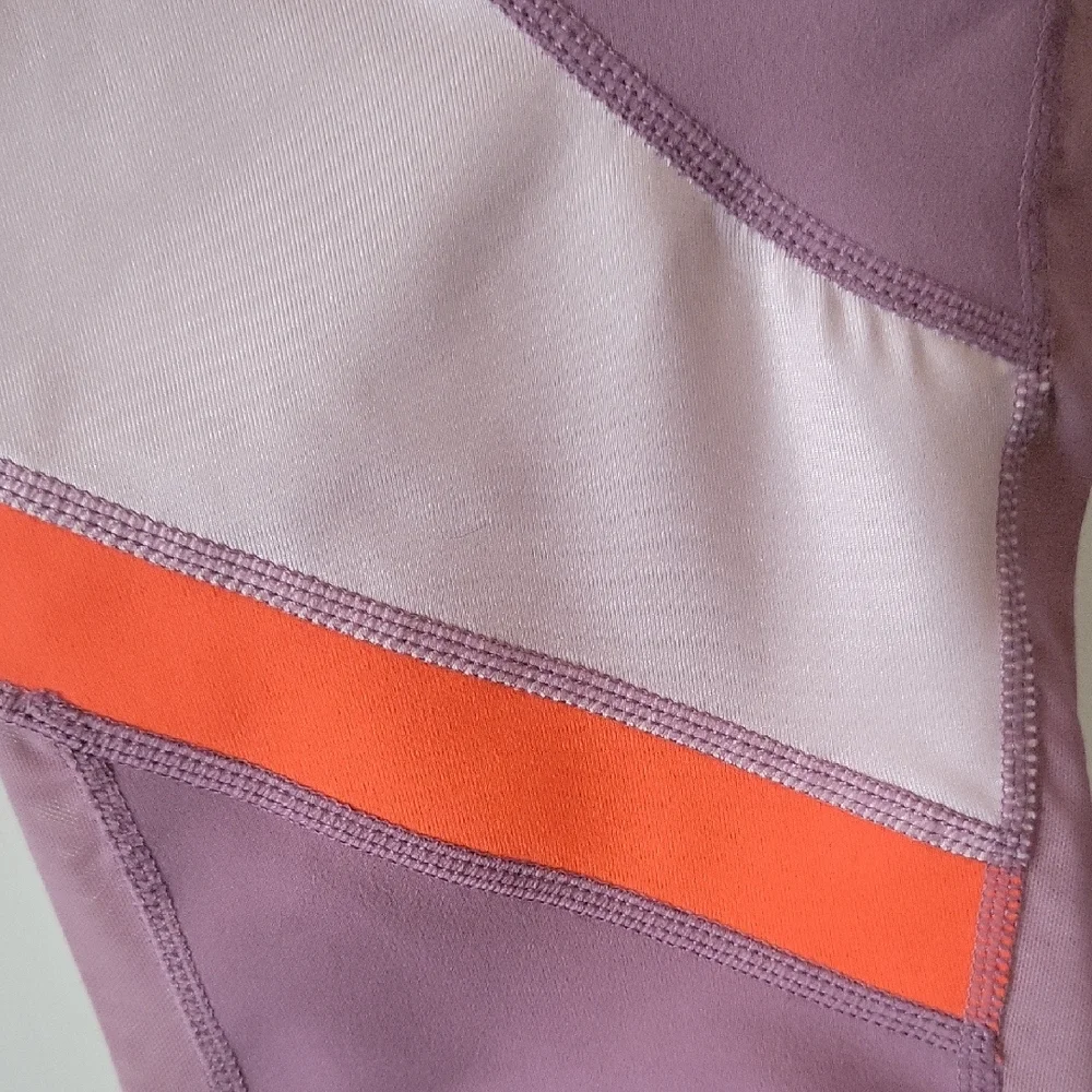Fabletics Lavender and Orange Leggings - Picture 2 of 6